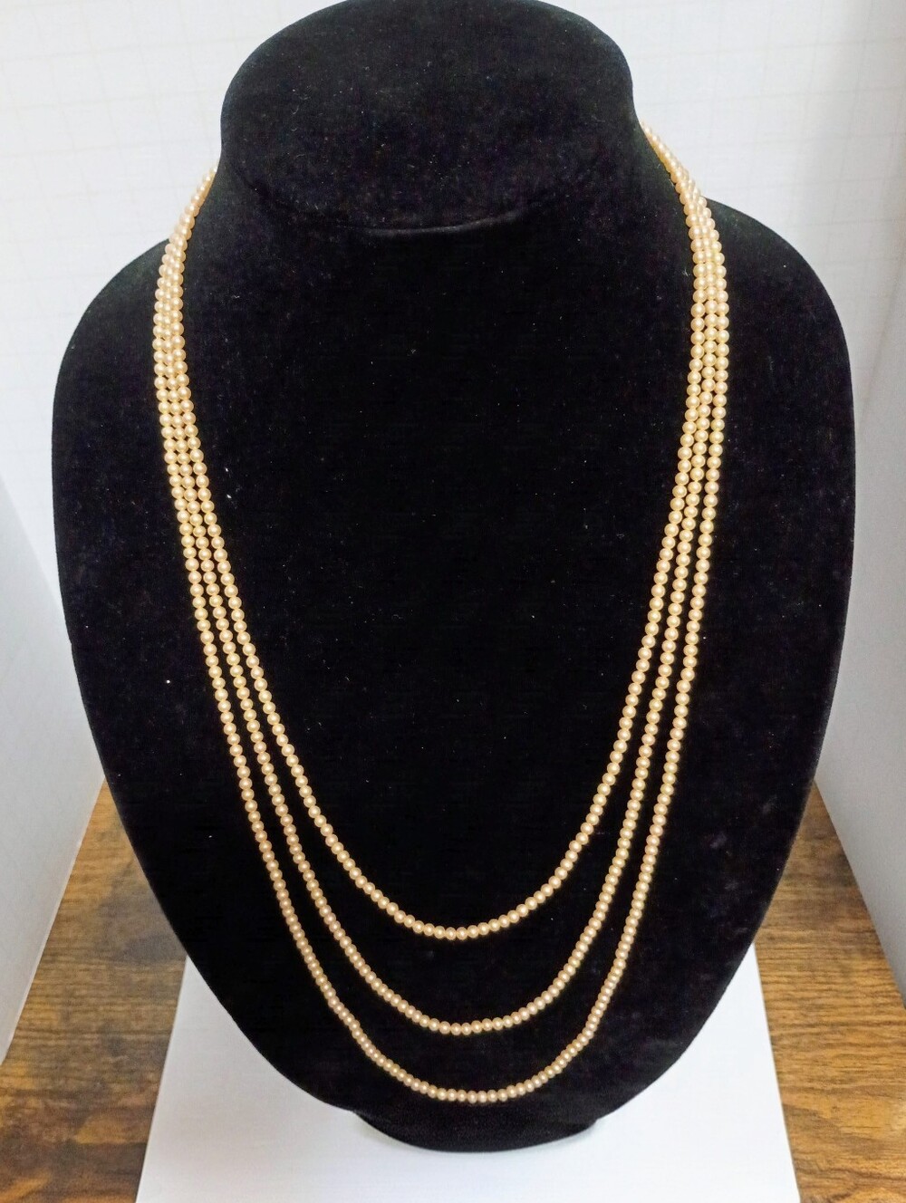 Vintage Crown Trifari Signed Multi-Strand Faux Pearls